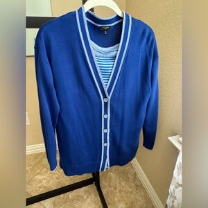 Talbots Set: Cardigan and Long sleeve Tee Shirt